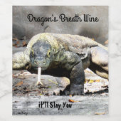 Étiquette Pour Bouteilles De Vin Étiquette à vin Komodo Dragon (Étiquettes simples)
