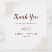 Étiquette Pour Bouteilles De Vin Étiquette à vin Mariage Boho Beige (Étiquettes simples)