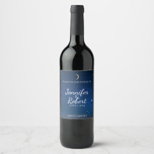 Étiquette Pour Bouteilles De Vin Étiquette à vin Mariage de nuit étoilé