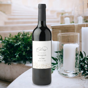 Étiquette Pour Bouteilles De Vin Étiquette à vin Mariage floral linor 2