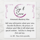 Étiquette Pour Bouteilles De Vin Étiquette à vin personnalisable (Étiquettes simples)