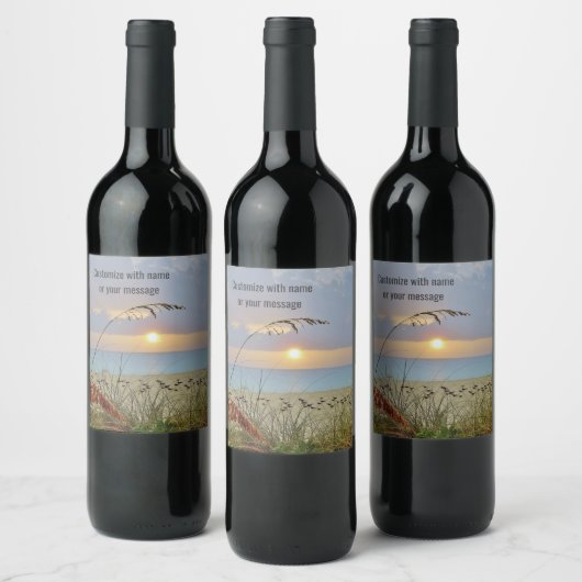 Étiquette Pour Bouteilles De Vin Étiquette à vin Sunset Beach (Bouteilles)