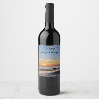 Étiquette Pour Bouteilles De Vin Étiquette à vin Sunset Beach
