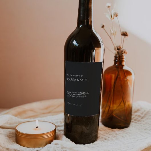 Étiquette Pour Bouteilles De Vin Étiquette bouteille de vin noir Modèle