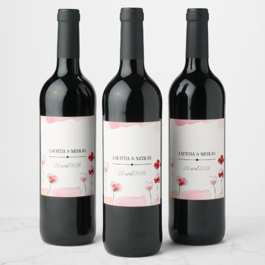 Étiquette Pour Bouteilles De Vin Etiquette "Coquelicots" (Bouteilles)