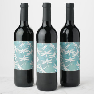 Étiquette Pour Bouteilles De Vin Étiquette de boisson aux libellules
