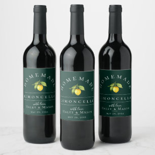 Étiquette Pour Bouteilles De Vin Étiquette de boisson verte Limoncello moderne
