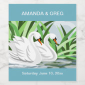 Étiquette Pour Bouteilles De Vin Étiquette de bouteille blanche cygne WIne (Étiquettes simples)