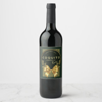Étiquette Pour Bouteilles De Vin Étiquette de bouteille Coquito Bow Unisex