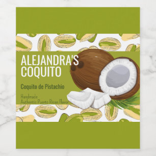 Étiquette Pour Bouteilles De Vin Étiquette de Bouteille Coquito de Pistache Vert Mo