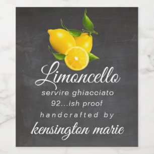 Étiquette Pour Bouteilles De Vin Étiquette de bouteille de limoncello au look table
