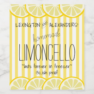 Étiquette Pour Bouteilles De Vin Étiquette de bouteille de Limoncello Jaune amusant