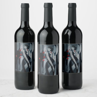 Étiquette Pour Bouteilles De Vin Étiquette de bouteille de vin Art Déco élégante |