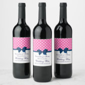 Étiquette Pour Bouteilles De Vin Étiquette de bouteille de vin avec points blancs e (Bouteilles)