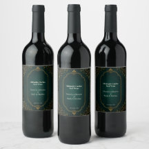Étiquette de bouteille de vin de mariage Forêt Enc