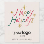 Étiquette Pour Bouteilles De Vin Étiquette de bouteille de vin d'entreprise Joyeuse (Étiquettes simples)