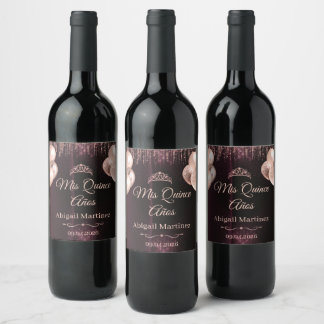 Étiquette Pour Bouteilles De Vin Étiquette de bouteille de vin personnalisée pour Q