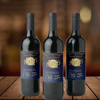 Étiquette Pour Bouteilles De Vin Étiquette de bouteille de vin pour les 70 ans nés