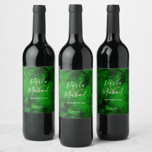 Étiquette Pour Bouteilles De Vin Étiquette de bouteille de vin vert à noir