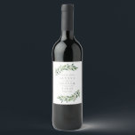 Étiquette Pour Bouteilles De Vin Étiquette de bouteille pour mariage vert avec save<br><div class="desc">Planifiez une célébration élégante avec ce design moderne que vos invités adoreront. 
Créé par © berryberrysweet . Les fichiers numériques imprimables sont disponibles ! Visitez notre site web sur www.berryberrysweet.com pour plus de détails !</div>