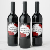 Étiquette Pour Bouteilles De Vin étiquette de gratitude, fleurs rouges (Bouteilles)