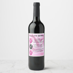 Étiquette Pour Bouteilles De Vin Étiquette de la bouteille de vin poème fille - 4
