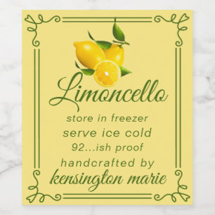 Étiquette Pour Bouteilles De Vin Étiquette de Limoncello Moderne Tendance pour une