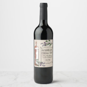 Étiquette Pour Bouteilles De Vin Étiquette de mise en boîte à la maison d'olive