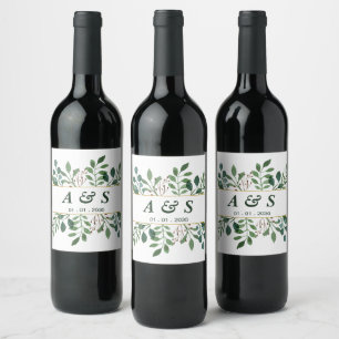 Étiquette Pour Bouteilles De Vin Étiquette de nourriture et boisson de mariage flor