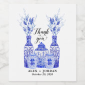 Étiquette Pour Bouteilles De Vin Étiquette de remerciement pot à gingembre bleu et  (Étiquettes simples)