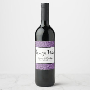 Étiquette Pour Bouteilles De Vin Étiquette de vin à paillettes fausses violet foncé