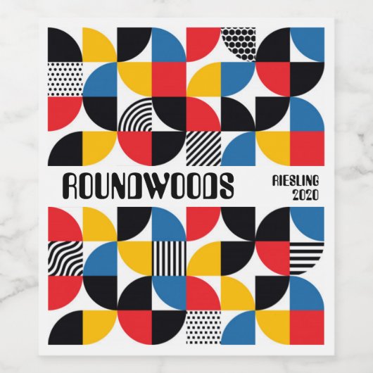 Étiquette Pour Bouteilles De Vin Étiquette de vin Abstrait rétro (Étiquettes simples)