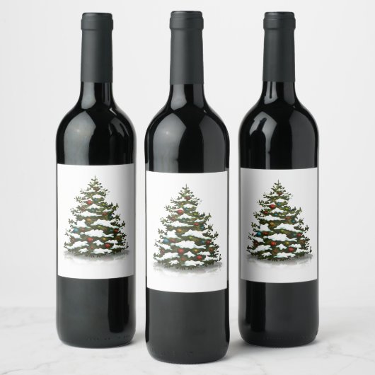 Étiquette Pour Bouteilles De Vin Étiquette DE VIN : ARBRE DE NOËL (Bouteilles)