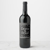 Étiquette de vin Art Déco noir et blanc minimalist