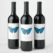 Étiquette Pour Bouteilles De Vin Étiquette DE VIN : BLEU BUTTERFLY (Bouteilles)