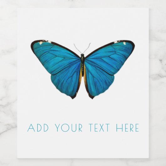 Étiquette Pour Bouteilles De Vin Étiquette DE VIN : BLEU BUTTERFLY (Étiquettes simples)