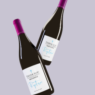 Étiquette Pour Bouteilles De Vin Étiquette de vin Blue Boy Baptism