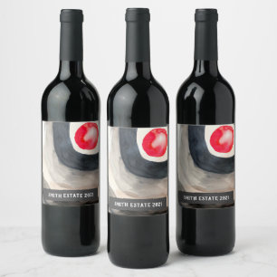 Étiquette Pour Bouteilles De Vin Étiquette de vin d'art d'aquarelle abstraite