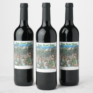 Étiquette Pour Bouteilles De Vin Étiquette de vin de dimanche enneigé