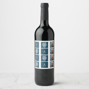 Étiquette Pour Bouteilles De Vin Étiquette de vin de Fête des pères Papa Grid