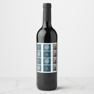 Étiquette Pour Bouteilles De Vin Étiquette de vin de Fête des pères Papa Grid