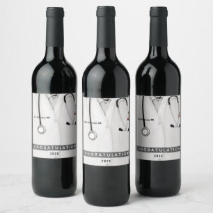 Étiquette Pour Bouteilles De Vin Étiquette de vin de fin d'études de médecine