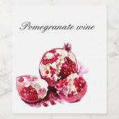 Étiquette Pour Bouteilles De Vin Étiquette de vin de grenade. (Étiquettes simples)