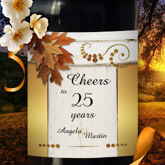 Étiquette Pour Bouteilles De Vin Étiquette de vin de l'année de la chute d'or rusti