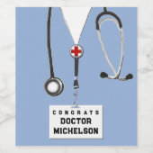 Étiquette Pour Bouteilles De Vin Étiquette de vin de l'école Médicale créative (Étiquettes simples)