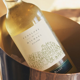 Étiquette Pour Bouteilles De Vin Étiquette de vin de mariage artistique du parc nat
