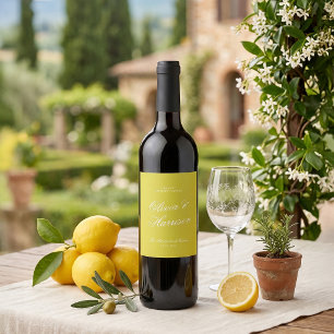 Étiquette Pour Bouteilles De Vin Étiquette de vin de mariage Citrus personnalisée p
