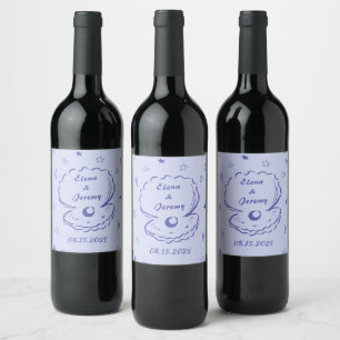 Étiquette Pour Bouteilles De Vin Étiquette de vin de mariage fantaisiste funky dess