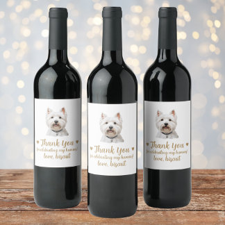 Étiquette Pour Bouteilles De Vin Étiquette de vin de mariage personnalisée Merci Ch