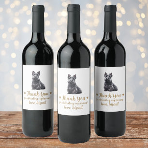 Étiquette Pour Bouteilles De Vin Étiquette de vin de mariage Scottish Terrier Dog I